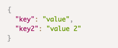 A screenshot of a JSON code sample with syntax highlighting.