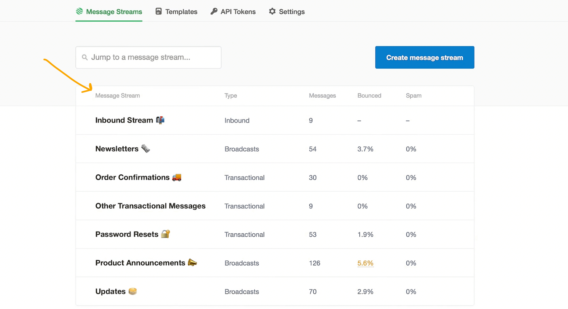 Separate bulk and transactional emails in Postmark