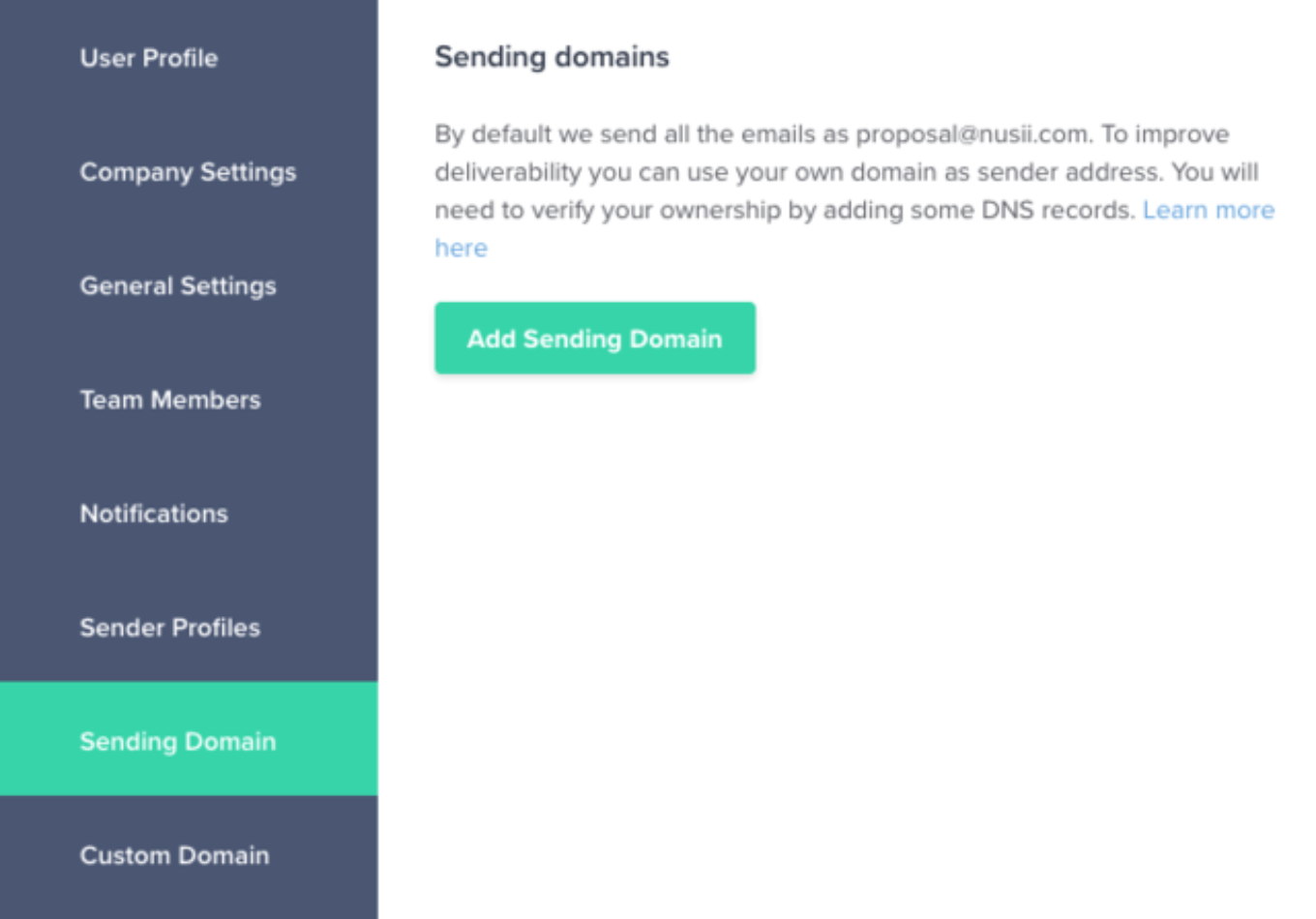 Setting up a domain in Nusii