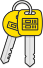 Illustration: Two yellow keys with server icons on the heads.